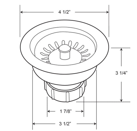 3 1/2 Basket strainer - Whitehaus Collection