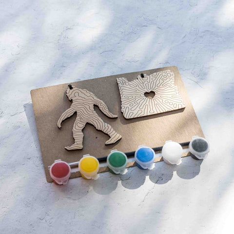 DIY Kit Sasquatch and Oregon Ornaments by LeeMo Designs in Bend, Oregon