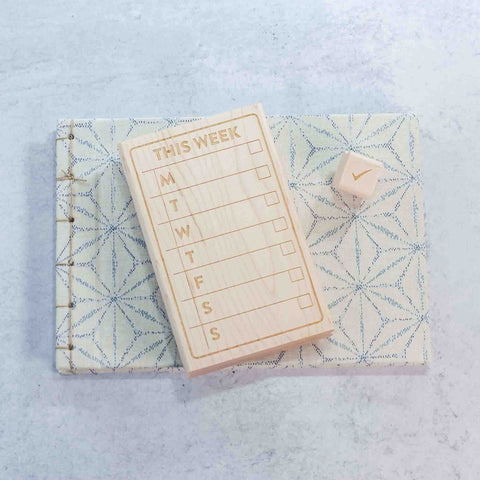 Weekly Planning Stamp Collaboration with Paper Sushi and LeeMo Designs in Bend, OR