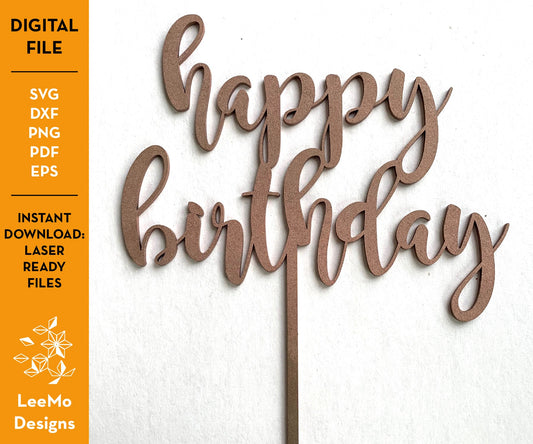 INSTANT DIGITAL Cake Topper, Happy Birthday Cake Topper, Digital Cake Topper