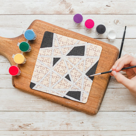 GEOMETRIC DESIGN COLORING JIGSAW PUZZLE