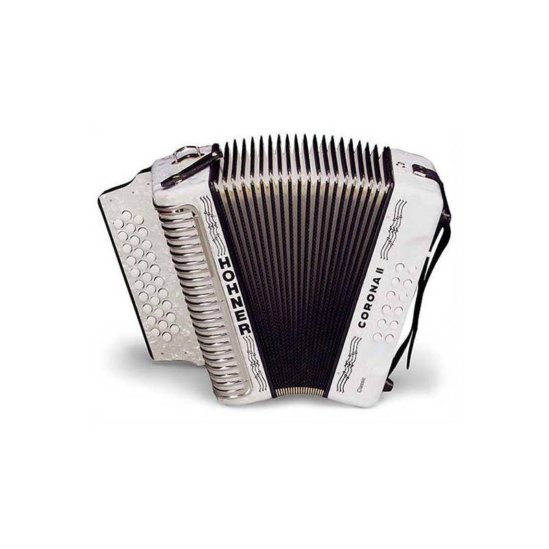 Acordeon Hohner Corona Ii 31 Botones 12 Bajos Sol/Do/Fa Blanco, A5622s –  Musicales Doris