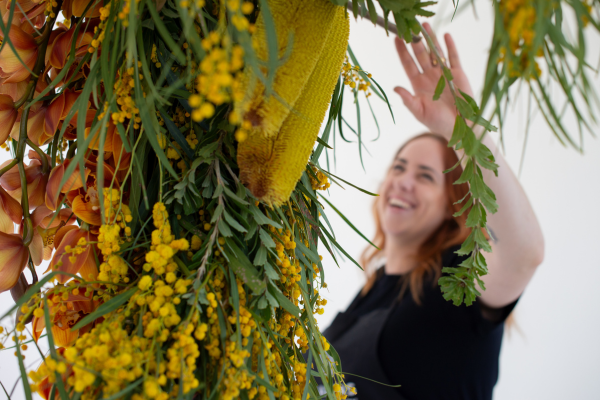 hanging flower installation