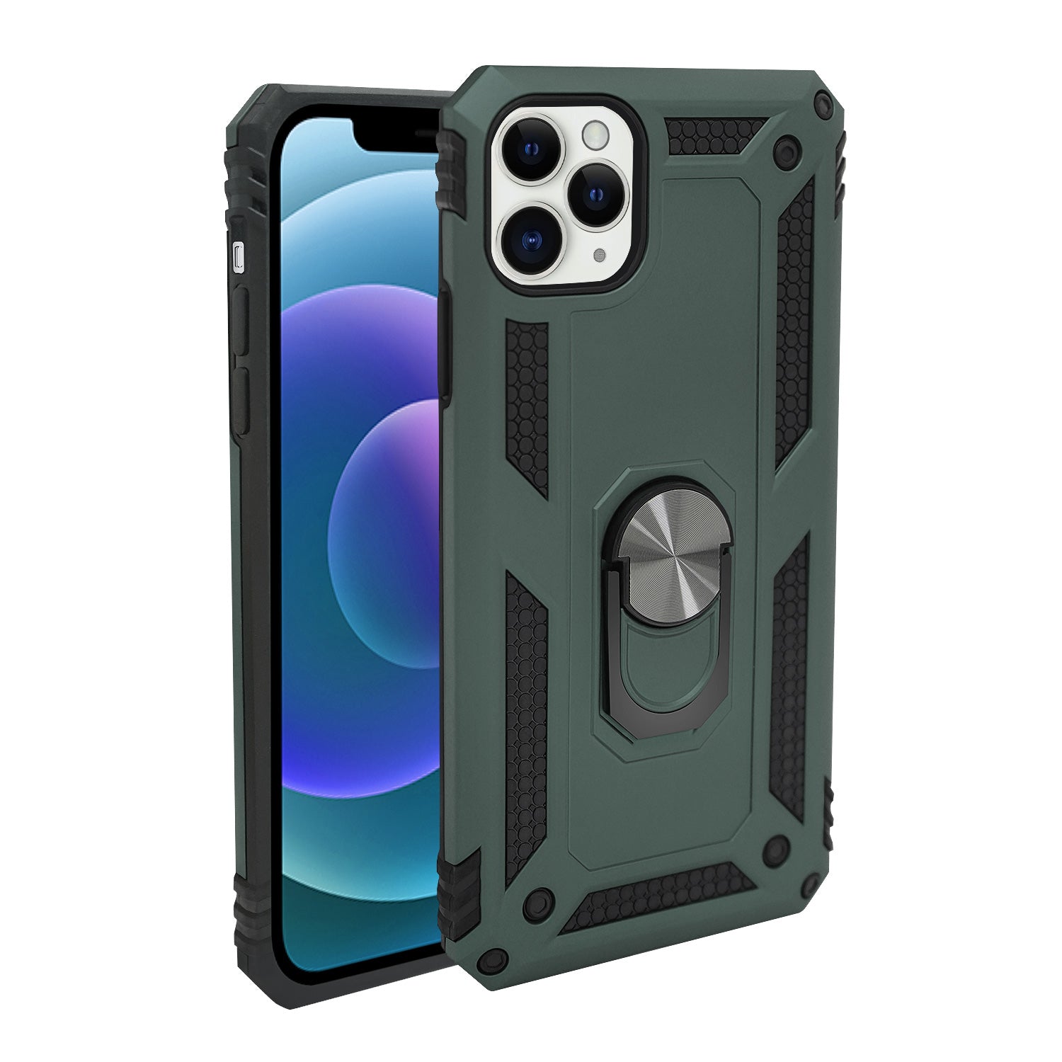 iPhone 11 Pro Max Case - Heavy-Duty, Ring Holder, Camera Cover
