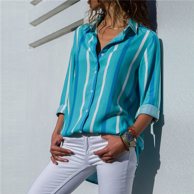 New Fashion Chiffon Long Sleeve Shirt top 19.99 Free Shipping