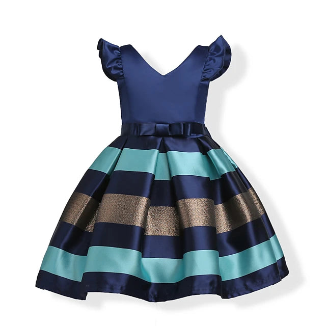 Colored Striped Blushing Dress
