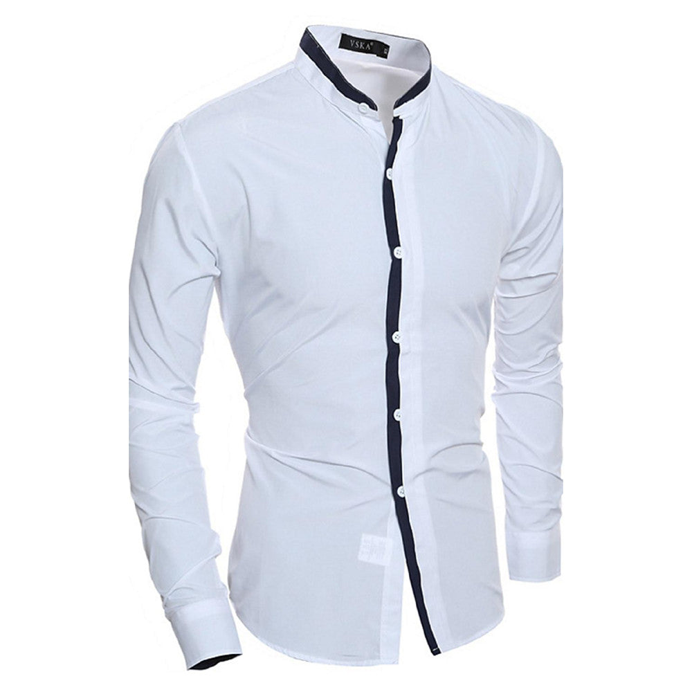 Formal Standing Collar Solid mens_top 29.99 Free Shipping