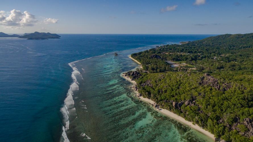 Seychelles Reef Drone Shot