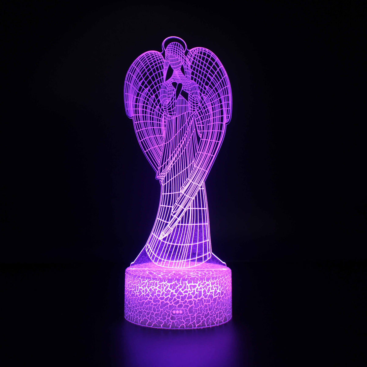 Angel Wings 3D Night Light Illusion LED Table Desk Dimmable Optical ...