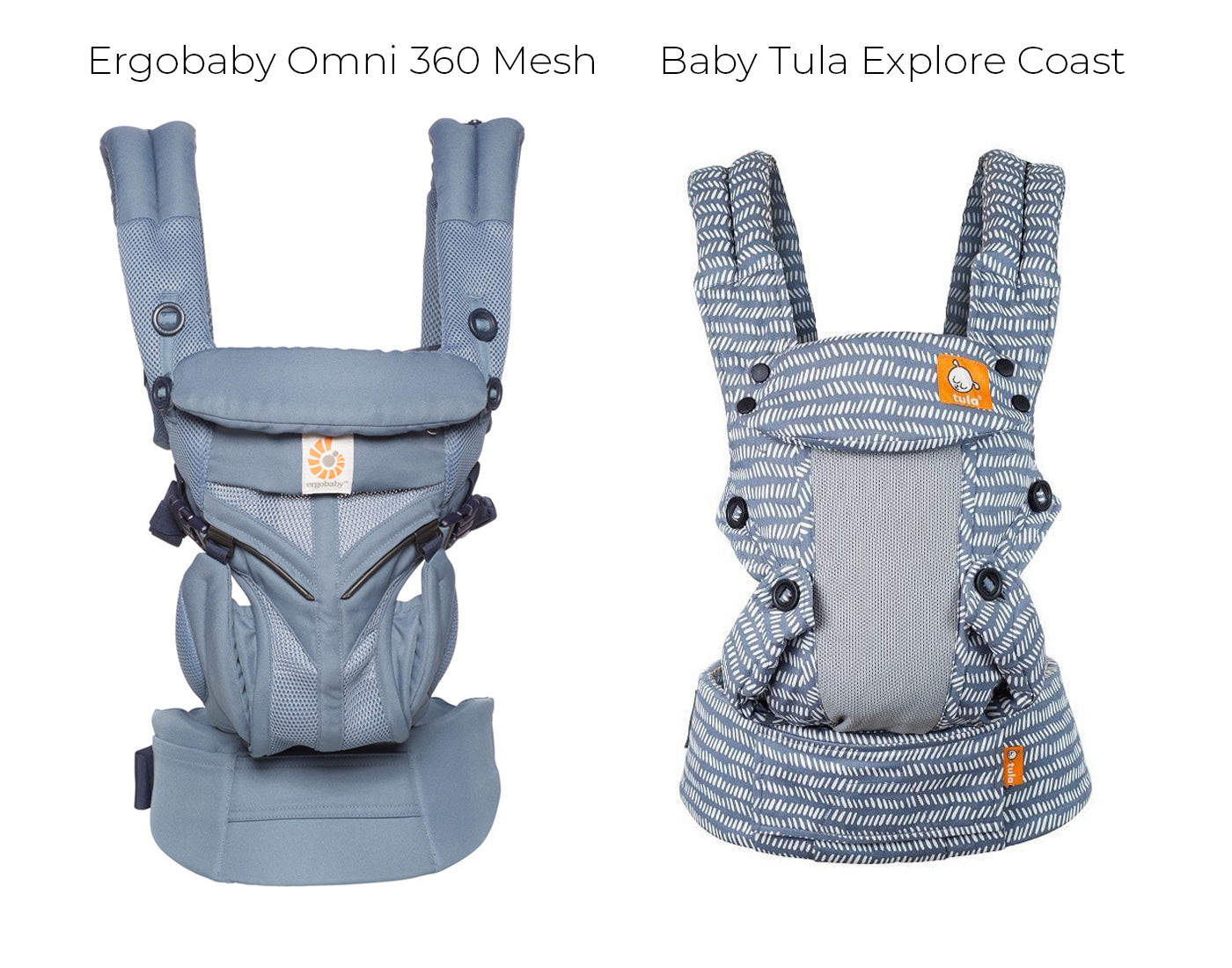 Ergobaby Omni 360 Mesh Baby Carrier compared with Baby Tula Explore Baby Carrier