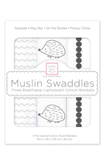 Swaddle Designs Cotton Muslin Baby Swaddle Blankets - Set of 3