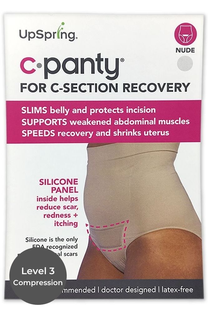 Upspring C-Panty C-Section Recovery Underwear with Silicone Panel for  Incision Care, High Waisted Postpartum Underwear for Women to Support,  Slim, and Smooth After C-Section (Black, Small/Medium) 