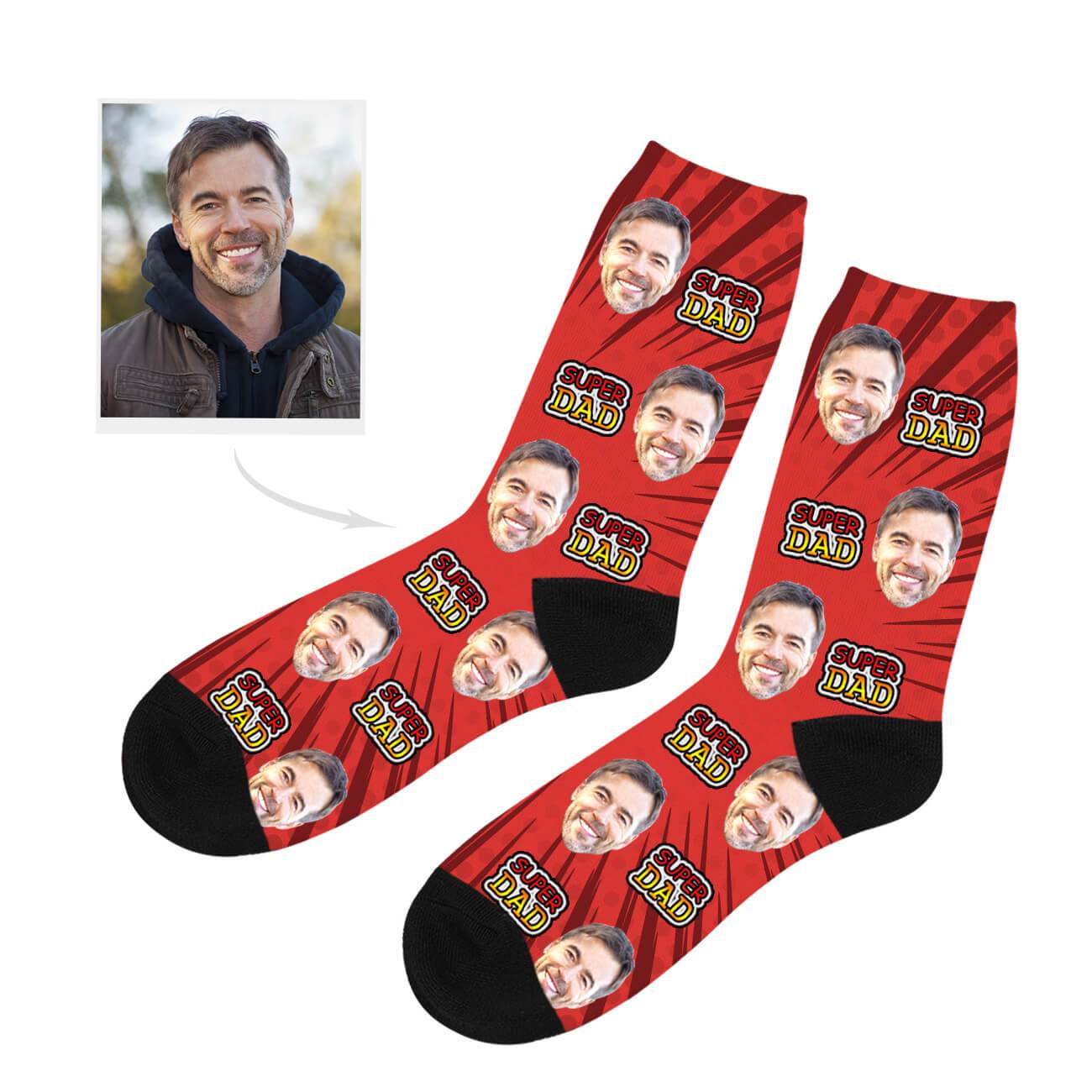 Custom Made Super Dad Socks – Yourphotosocks