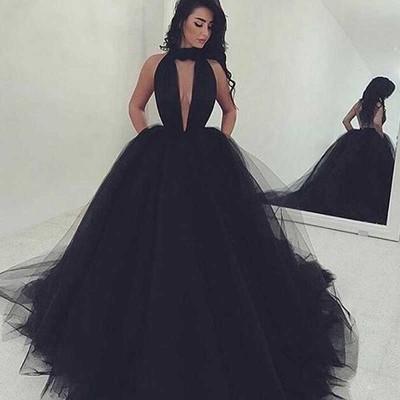 elegant black evening dresses uk