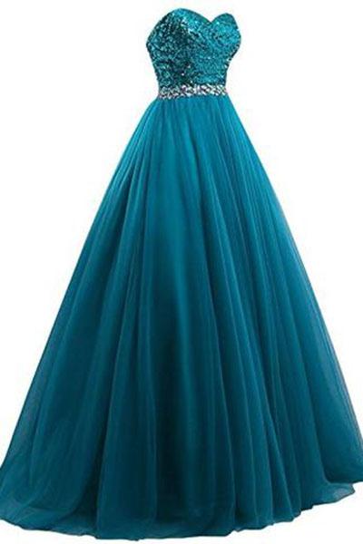 Buy Sweet 16 Tulle Sequin Ball Gown Prom Dresses for Quinceanera WK210 ...