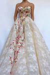 Modest Sweetheart Long Ball Gown Lace Prom Dresses Quinceanera Dresses