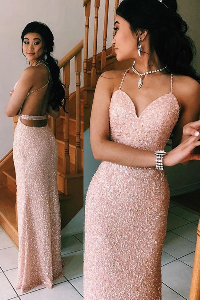 pink and rose gold dress