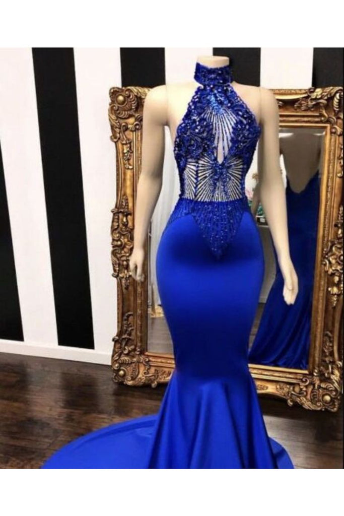 Buy Cheap Sexy Evening Dresses Mermaid/Trumpet Halter Appliques Court ...