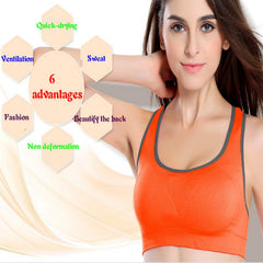 Women Sport Bras Sexy Seamless Yoga Shirts Sport Bra Top Comfortable Bra Push Up for Sports Sleep Fitness Clothing 5 Color