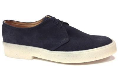 GEORGE COX - POP BOY NAVY SUEDE SHOE WITH WHITE SOLE (4539)