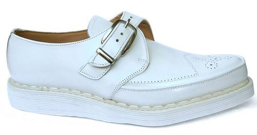 GEORGECOX LACED CREEPER IN WHITE LEATHER