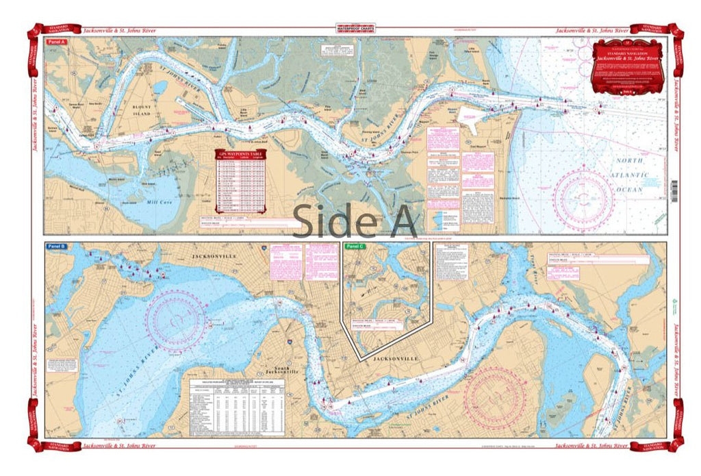 St Johns River Nautical Map Waterproof Charts 37 Jacksonville And St. Johns River Navigation – Crook  And Crook Fishing, Electronics, And Marine Supplies