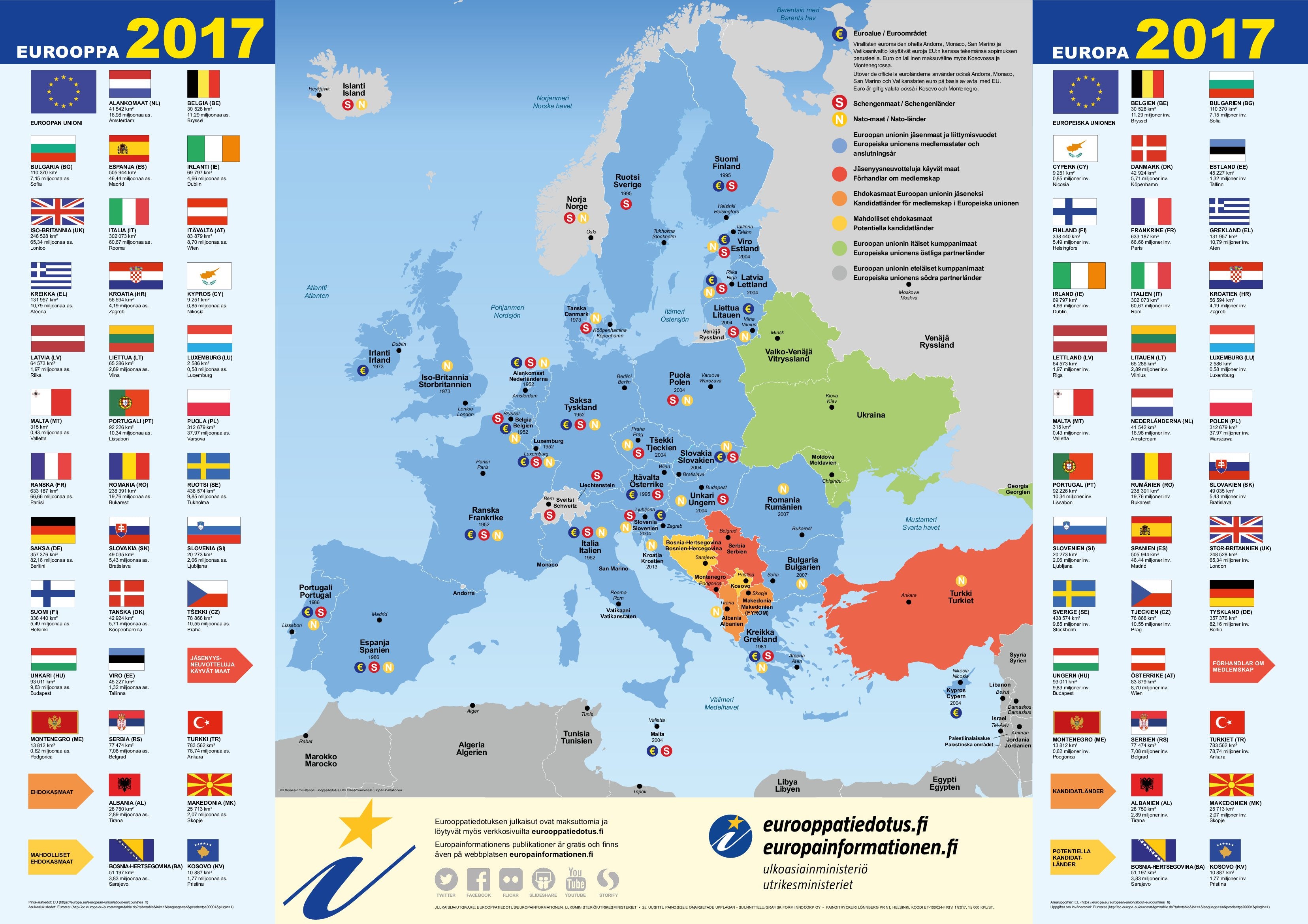 Euroopan kartta 2017 (FI/SV) – UM julkaisupalvelut