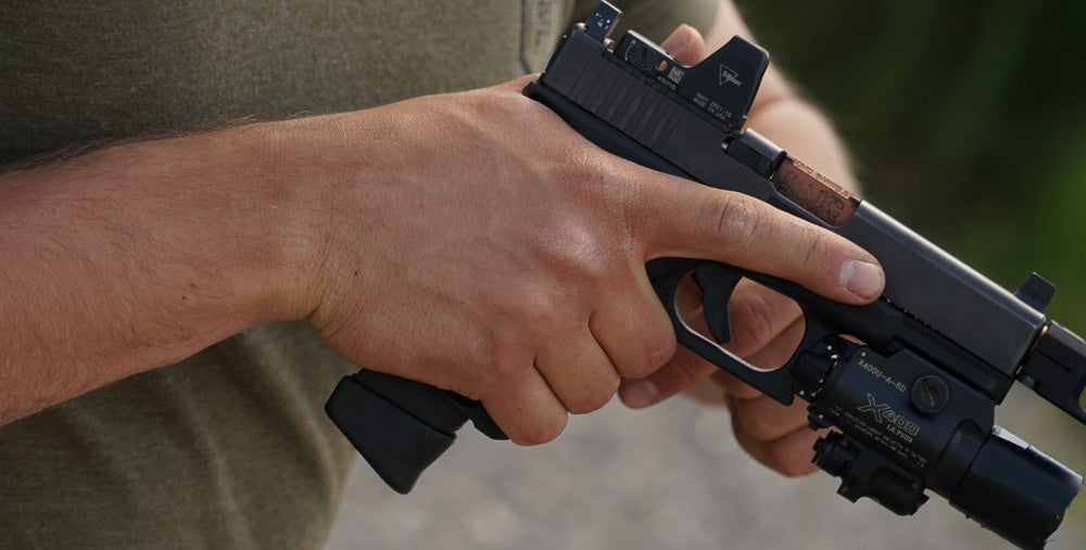 Black Trident Glock 19 Roland Speical ZEV Compensator Coffee Mug Trijicon RMR