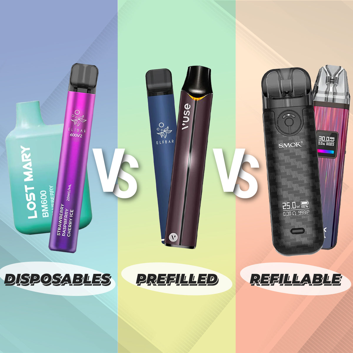 Disposables Vs Prefilled Vs Refillable Vapes Comparison