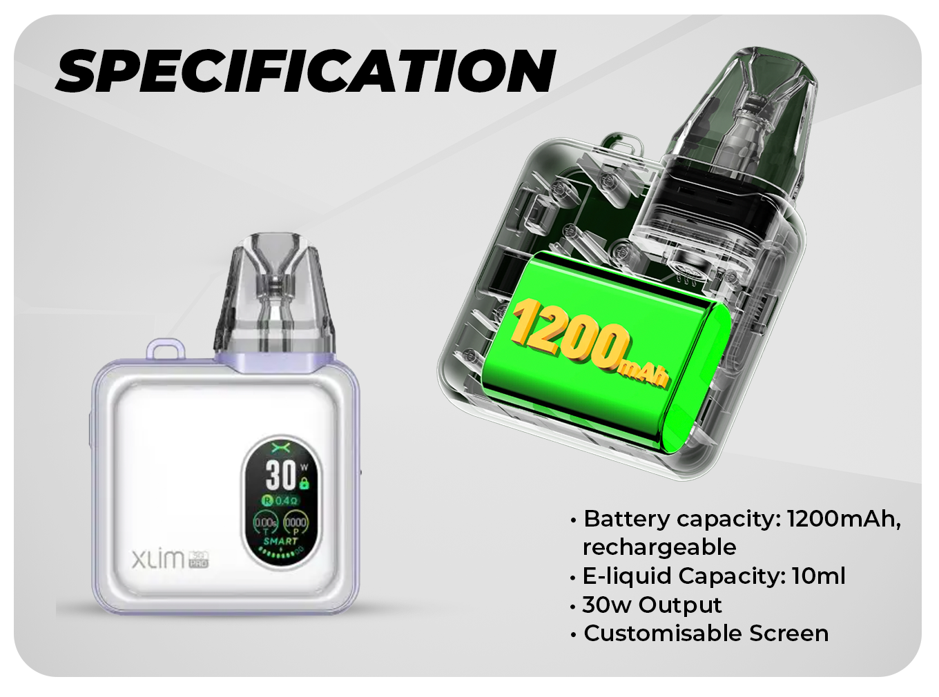 Oxva SQ Pro ZLIM Product Specification