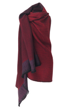 Load image into Gallery viewer, Plum and deep red wool cape for petite women
