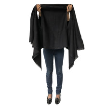 Load image into Gallery viewer, Shop stylish black wool poncho Cape DARIA Cape Kali - JULAHAS