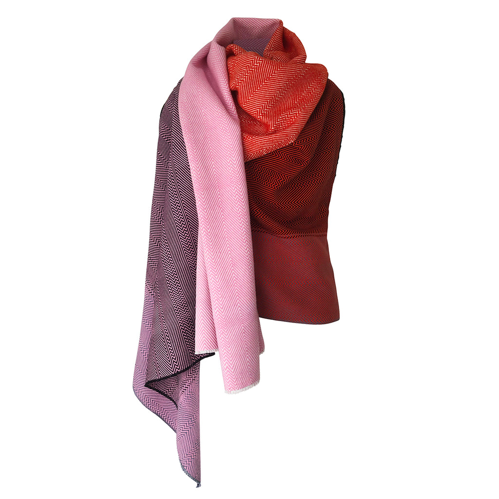 Shop Pink and Red Sustainable Cotton Cape for Women Online | JULAHAS