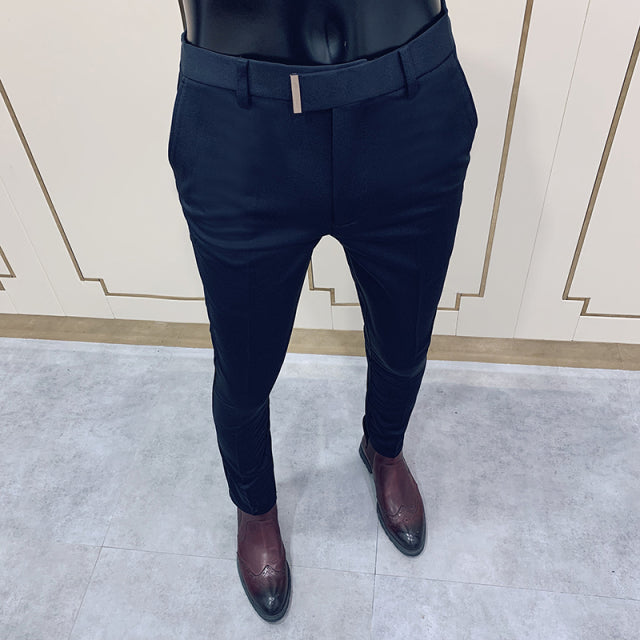 Men's Pants Slim Fit Office Trousers Men Formal Elegant Suit Pant - My Web Store Shopping