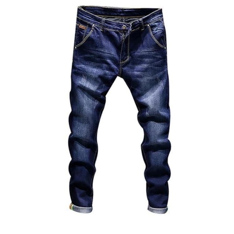 Denim Pants Solid Slim Fit Jeans Men Casual Biker Denim Jeans - My Web  Store Shopping