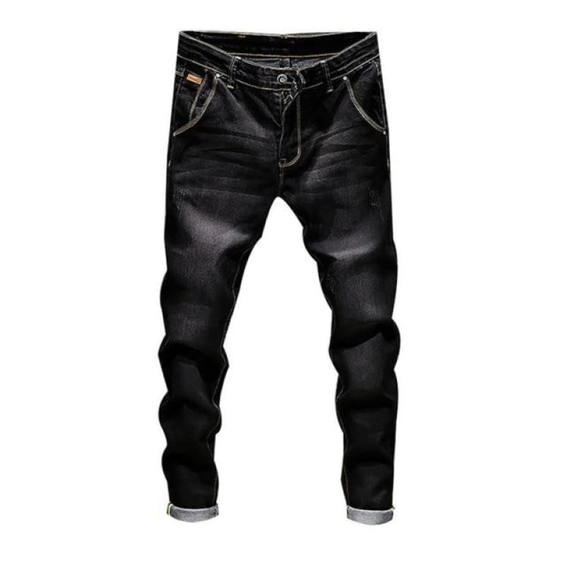 Denim Pants Solid Slim Fit Jeans Men Casual Biker Denim Jeans freeshipping - My Web Store Shopping