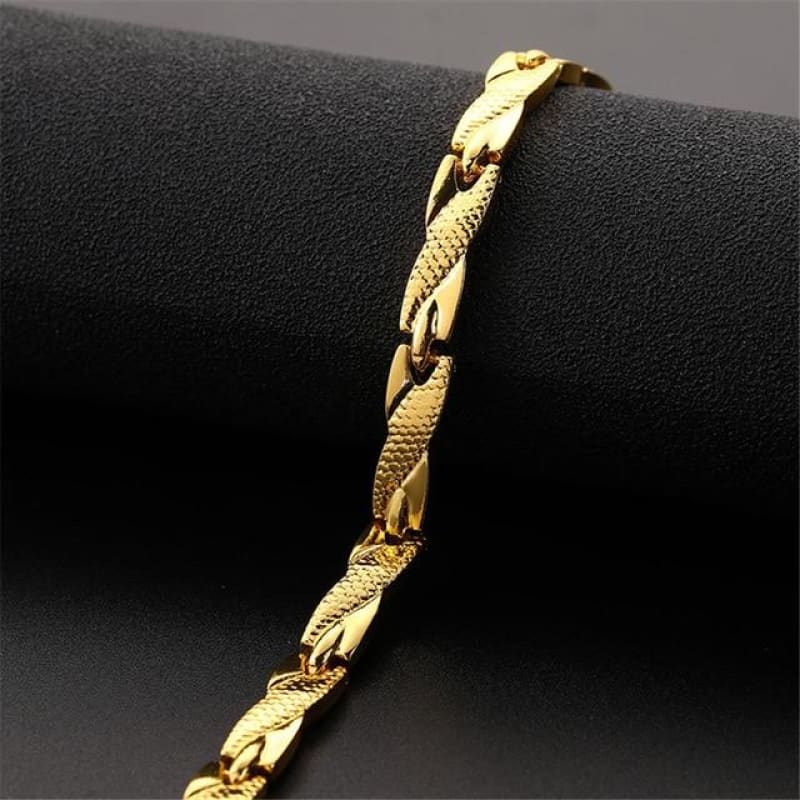 Magnetic Therapy Bracelet Gold Stainless Steel Cable