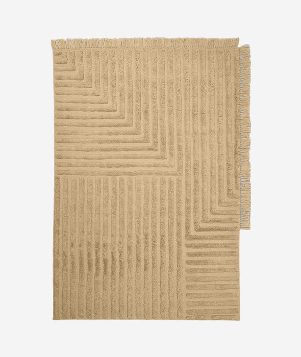 ferm LIVING, Mara Knotted Rug Large - Brick & Off White