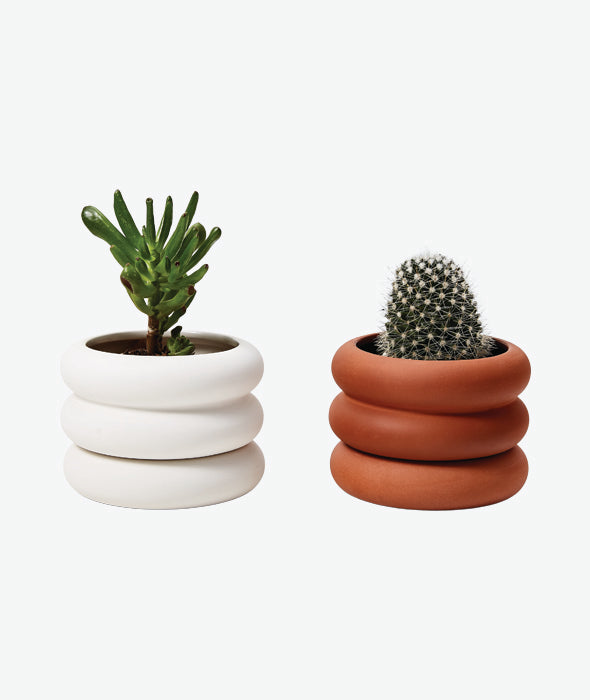 Contour Ribbed Planter - White – Hawkins New York