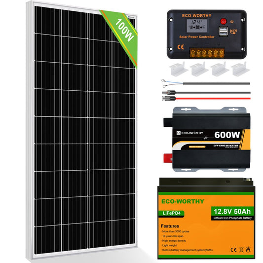 ECO-WORTHY Kit Pannello Solare Fotovoltaico Flessibile 130W 260W 520W 780W