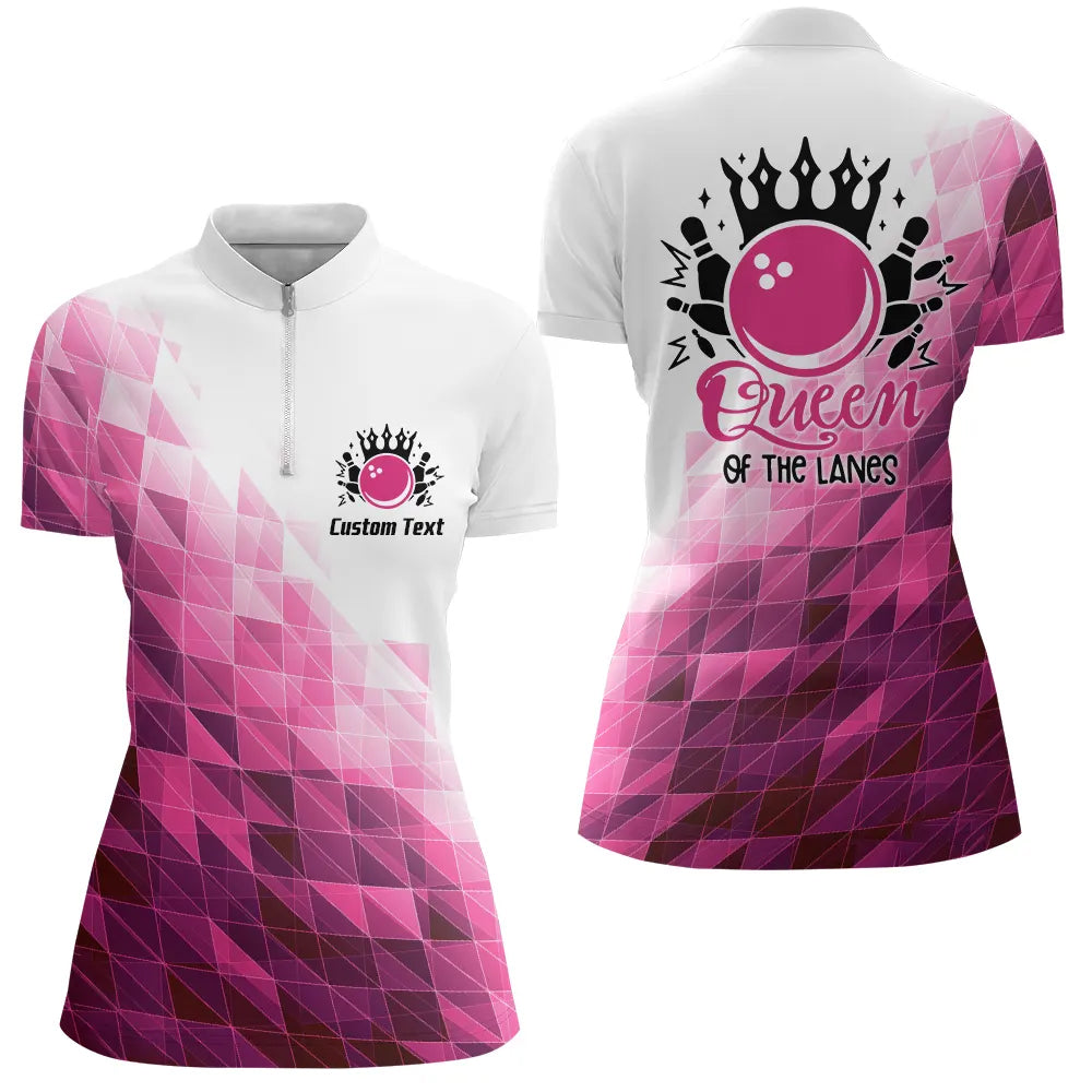 Custom Bowling Shirts For Women, Queens Of The Lanes Bowling Team Jers ...