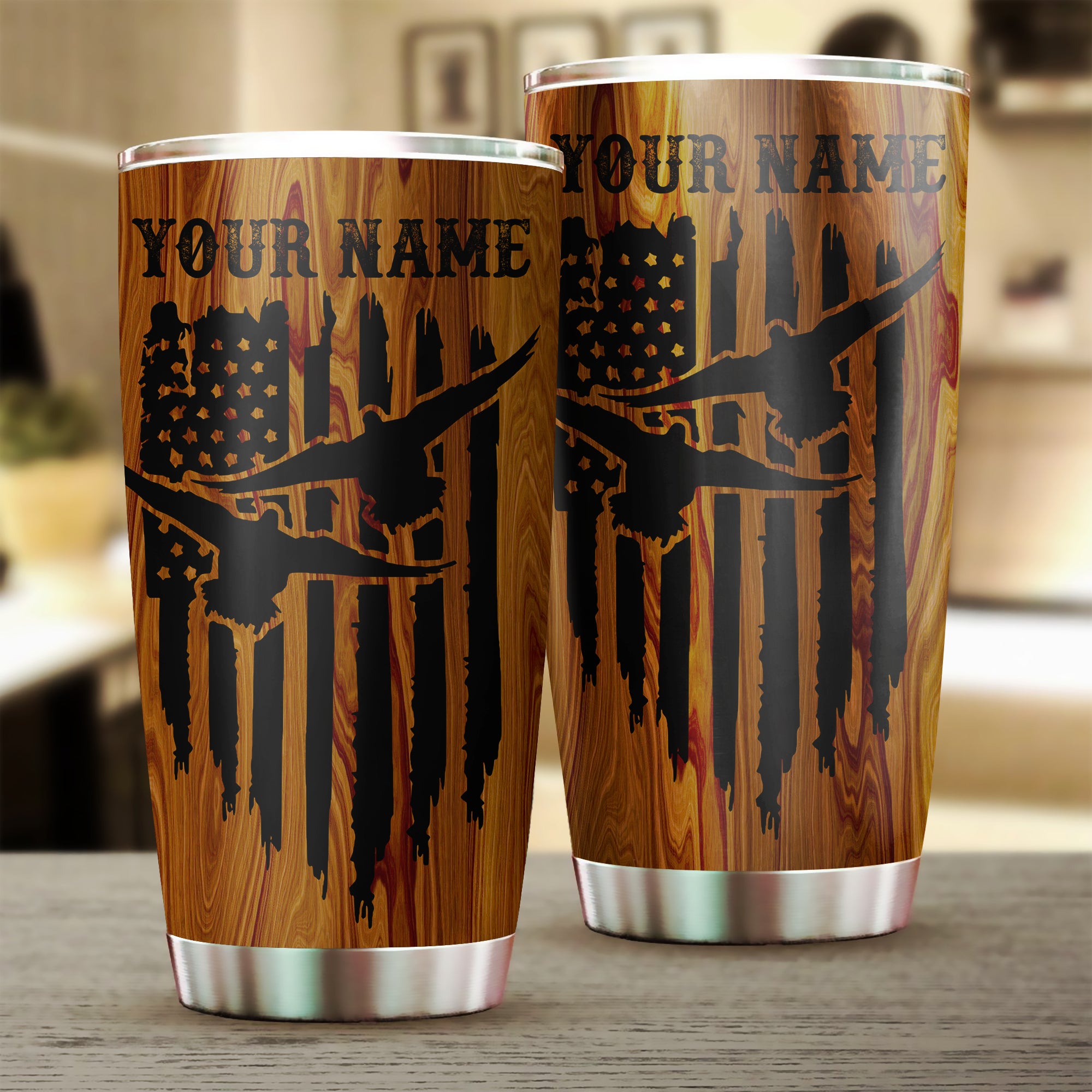 Hunting/fishing Flag Cup, Outdoors Flag Personalized Tumbler