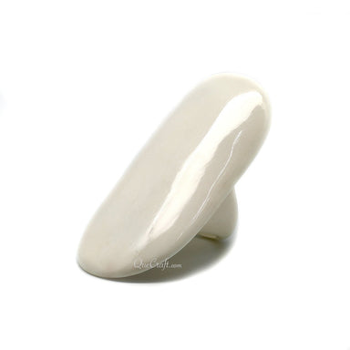 Silver Bone Ring in Solid White Bronze with Sterling Overlay Bone Ring