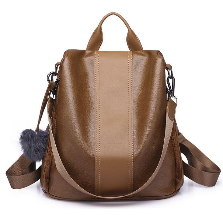 leather backpack anti theft