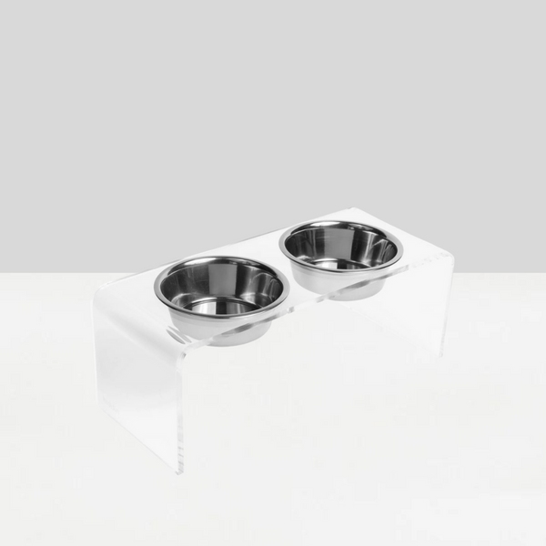 10 Elevated Raised Dog Feeder Stainless Steel Double Bowl Food