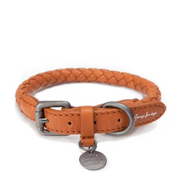 2.8 Design for Dogs Ferdinando Dog Collar in Red/Bronze, Size Medium: 13.8 - 16.1 Diameter