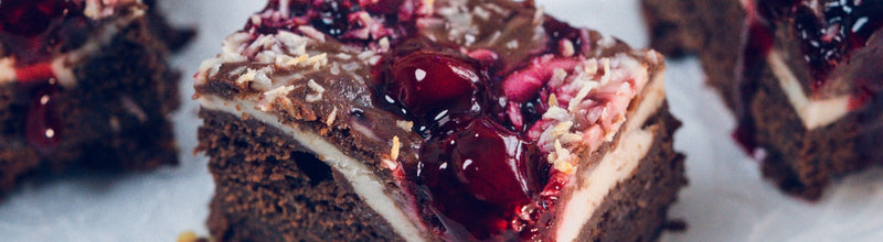 Vegan Cherry & Coconut Cheesecake Brownies