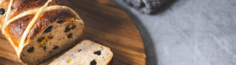 Blueberry, Citrus & Marzipan Hot Cross Bun Loaf