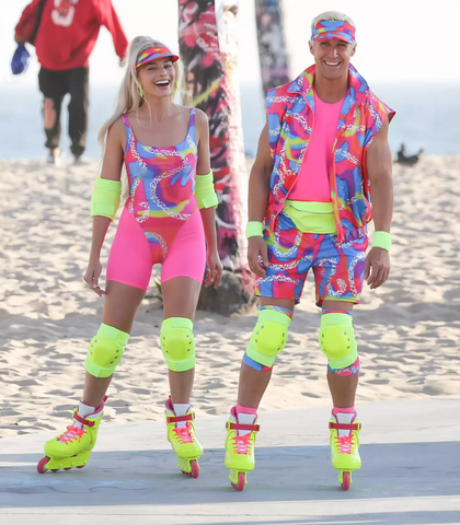Barbie movie neon workout outfit make your own Zelouf fabrics