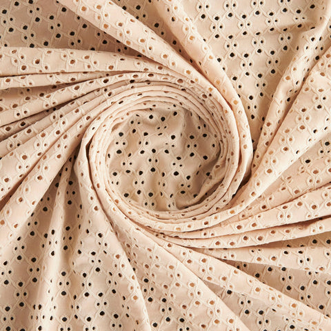 camila eyelet knit in luminous almond zelouf fabrics 